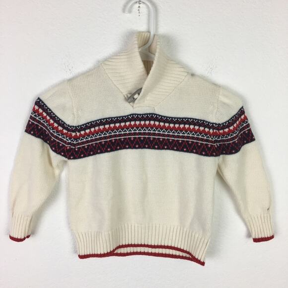 Tommy Hilfiger Kid's Off White Fair Isle Sweater 3T - Picture 1 of 4